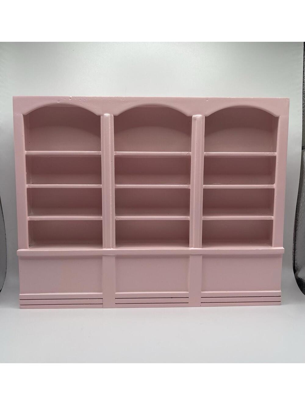 1:12 Scale Miniature Bookcase, Library Decor, Dollhouse Furniture Pink